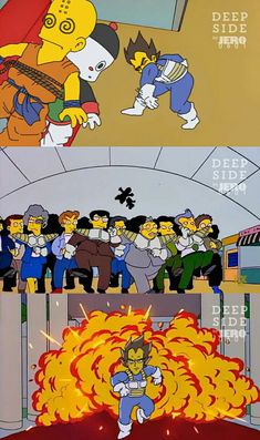 the simpsons cartoons are in different stages of being animated