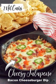 the cheesy jalapeno bacon cheeseburger dip is ready to be eaten