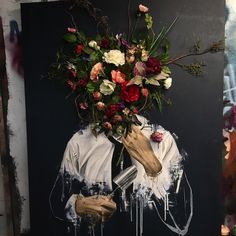 an image of a person with flowers on their head and the caption above it