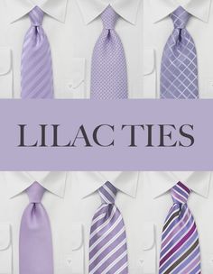 a bunch of ties that are on top of a page with the words lilac ties