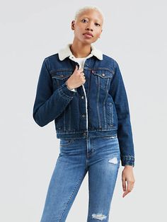 Original Sherpa Trucker Jacket Look Of Love, Levis Denim Jacket, Womens Jackets Casual, Levis Denim, Womens Fashion For Work