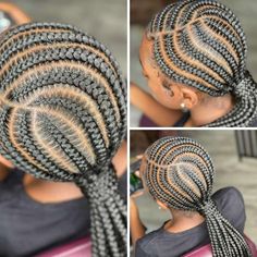 Cornrows With Natural Hair Only, Girls Cornrow Hairstyles, Kids Cornrow Hairstyles, Easy Natural Hairstyles, Black Bratz, Elevator Boys, Toddler Braids, School Air, Black Kids Braids Hairstyles