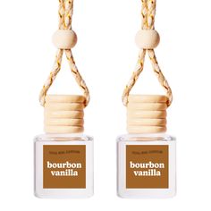 two bottles of bourbon vanilla perfume tied together