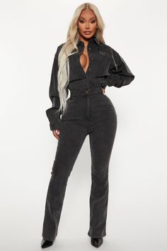 Olivia Denim Jumpsuit - Black | Fashion Nova Fashion Nova Denim Jumpsuit, Denim Jumpsuit Black Women, Black Denim Jumpsuit Outfit Black Women, Demin Jumpsuits For Women Outfit, Jean Jumpsuit Outfit Black Women, Black Denim Jumpsuit Outfit, Denim Jumpsuit Outfit Black Women, Jumpsuit Outfit Baddie, Jean Jumpsuit Outfit