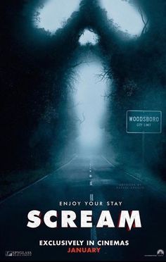 a movie poster for scream with an image of a person in the middle of it