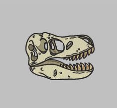 **This is a Digital  File** Dinosaur T-Rex skull fossil embroidery file for you next embroidery creation. You must have an embroidery machine or digitizing software to open and use this stitch file. All files are hand digitized by Danielle the shop owner and have been stitched out, trialed and edited before listing. For best stitching outcome for with these designs, use a cut away stabilizer. These are bold designs and even on a woven fabric the tear away can break down and cause issues in final Fossil Embroidery, Bones Embroidery, T Rex Skull, Skull Embroidery, Dinosaur Fossil, Dinosaur Fossils, Embroidery Software, Custom Letters, Shop Owner