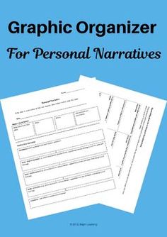 graphic organizer for personal narratives with two sheets on top of each one