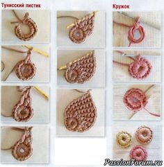 crochet instructions for how to make an ornament in russian and english