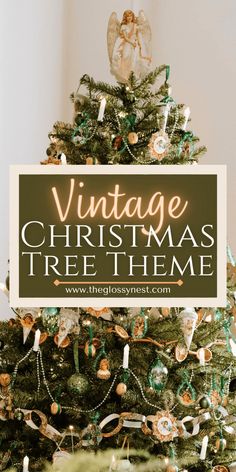 a christmas tree with the words vintage christmas tree theme