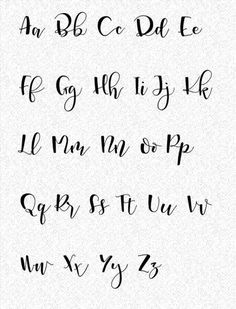 the upper and lowercase letters are handwritten in cursive writing, with black ink