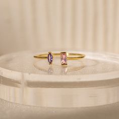 Custom Duo Marquise Baguette Birthstone Ring Gemstone Stackable Rings With Baguette Cut For Gift, Gemstone Stackable Rings, Baguette Cut As Gift, Open Diamond Ring, Agate Wedding Ring, Textured Gold Ring, Diamond Wrap Ring, Delicate Gold Ring, Silver Promise Rings, Personalized Wedding Rings