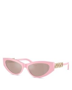 Versace Bright Greca Cat Eye Sunglasses, 56mm Lady Gaga Sunglasses, Protection Logo, Designer Glasses, Cool Sunglasses, Pink Pink, Lady Gaga, Cat Eye Sunglasses, Cat Eye, Versace