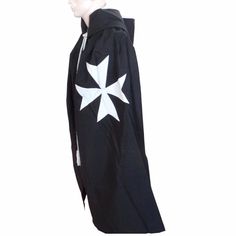 Masonic Knight Malta Cloak Mantle Black with (8 pointed) Maltese Cross - Bricks Masons Malta Cross, White Maltese, Maltese Cross, We Are One, Cloak, Maltese, Malta, Knights, Clothing Items