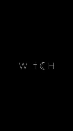 the word witch written in white on a black background