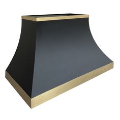 a black and gold range hood on an isolated white background with clipping for text