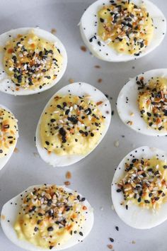 everything but the bagel deviled eggs - instant pot recipe is easy to make