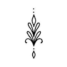 a black and white drawing of a flower with leaves on it's side, in the shape of a floret