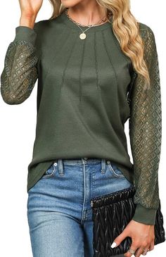 $10.79
Shop our best-selling collection today and find the perfect outfit that speaks to your unique style and personality Business Casual Blouse, Shirt Blouses Women's, Fall Tops, Pullover Outfit, Waffle Knit Top, Ladies Tops, Lace Long Sleeve, Crewneck Dress, Raglan Shirts