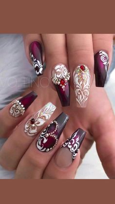 Glamour Nails, Her Nails, Pretty Nail Art, Glam Nails, Luxury Nails, Fabulous Nails, Coffin Nails Designs, Bling Nails