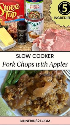 slow cooker pork chops with apples are the perfect side dish for any meal