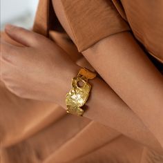 Each piece of the Talisman collection carries a unique essence, and a sense of protection and good fortune for the wearer. Crafted with meticulous attention to detail, the collection embraces deliberate imperfections, featuring intentional faults, gentle fractures, and subtle fingerprints, while the surface is reminiscent of a lunar landscape. The chunky moon bracelet looks great with other pieces from the collection and has a slightly adjustable opening, meaning it can fit a variety of wrist si Silver Storage, Abstract Forms, Moon Bracelet, Modern Urban, Special Jewelry, Bracelet Gold, Independent Designers Fashion, Cleaning Jewelry, Gold Watch