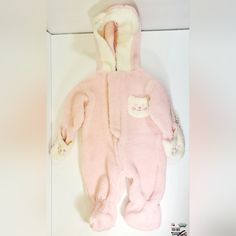 New Vintage Sesame Street Footed Fleece Jumpsuit Romper Zip 3/6 Months Pink Cat Playful Pink Winter Onesie, Cute Pink Winter Onesie, Pink Winter Onesie For Bedtime, Cute Fitted Winter Bodysuit, Pink Winter Onesie For Playtime, Winter Pink Onesie For Playtime, Cute Winter Bodysuit For Playtime, Winter Playtime Pink Onesie, Pink Winter Loungewear For Babies