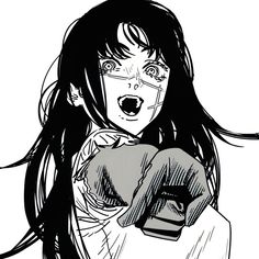 a drawing of a girl with long hair and glasses holding a cell phone in her hand