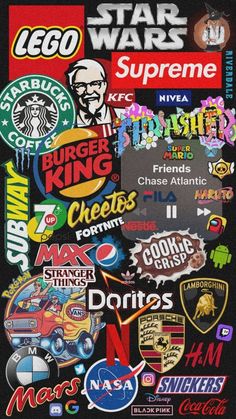 a poster with many different logos on it