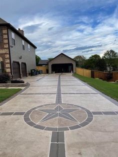 concrete-driveway Stamped Concrete Designs, Stamped Concrete Walkway, Stamp Concrete, Stamped Concrete Driveway, Backyard Layout, Types Of Concrete, Concrete Walkway, Stamped Concrete Patio