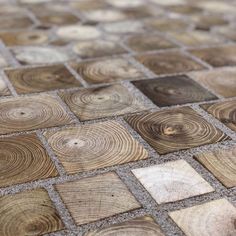 the wood is made up of squares and circles