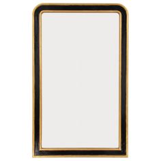 a black and gold framed mirror on a white background with clipping area for text