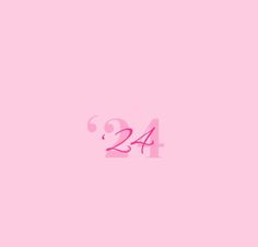 the number twenty four is displayed on a pink background