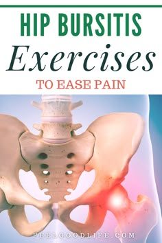 the hip bursities exercises to ease pain book cover with an image of the back of