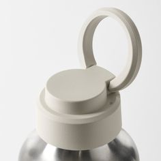 a close up of a water bottle with a ring on it's top and bottom