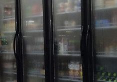 the refrigerators are stocked with drinks and beverages