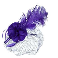 Long Feather Fascinator Great Gatsby Themed Wedding, Great Gatsby Style, Gatsby Wedding Theme, Gatsby Hat, Great Gatsby Fashion, Large Feathers, Feather Fascinator, Purple Feather, 1920s Style