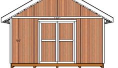 the side view of a small shed with windows and sidings on it, showing measurements for