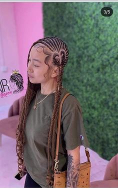 Lemon Braids With Heart, Cute Lemonade Braids, Fulani Braid With Heart, Fulani Braids Pink And Black, Lemonade Braids With Curly Hair, Fulani Braids With Heart And Curls, Medium Lemonade Braids With Heart, Freestyle Lemonade Braids, Lemonade Braids With Beads