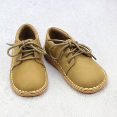 L'Amour Boys Khaki Nubuck Leather Lace Up Shoes - Babychelle.com Angel Baby Girl, Leather Mary Janes, Navy Leather, Classic Shoes, Nubuck Leather, T Strap, Leather And Lace, Boat Shoes, Lace Up Shoes