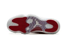 The Air Jordan 11 “Cherry” is a Holiday 2022 release of Michael Jordan’s retro basketball shoe in a colorway inspired by the Jordan 11 Low “Cherry” from 2001.  Like the original “Cherry” from the early aughts, the modern version features a two-tone, white and red color scheme that calls to mind Michael’s time with the Chicago Bulls.  The shoe features a white ballistic mesh upper with tonal webbing eyelets and a fiery Varsity Red patent leather mudguard.  Additional red detailing comes into play Patent Leather Outfits, Air Jordan 11 Cherry, Jordan 11 Retro Cherry, Jordan Dunk Low, 2022 Shoes, Jordan 11 Cherry, Retro Cherry, All Jordans, Jordan 11 Low