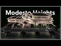 an architectural model of a building with the words modest to heights above it