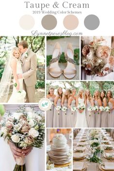 the wedding color scheme for taupe and cream