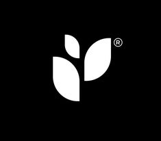 a black and white logo with the letter b in it's center, surrounded by leaves