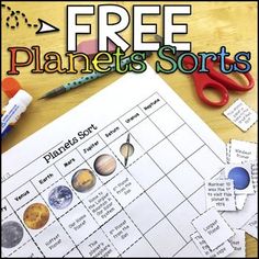 free planets sort worksheet for kids to learn about the planets and how they are made