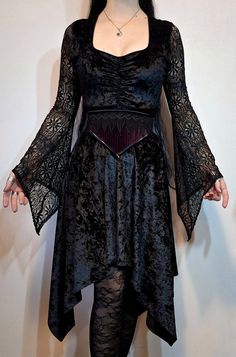 Vampire Gothic Velvet Dress - Etsy Gothic Long Sleeve Dress For Fantasy Events, Long Sleeve Velvet Halloween Dress, Long Sleeve Velvet Dress For Halloween, Gothic Long Sleeve Corset Dress For Costume, Halloween Velvet Party Dress, Velvet Evening Dress For Halloween, Gothic Lace Corset Dress For Costume, Gothic Long Sleeve Corset Dress For Evening, Gothic Long Sleeve Lace Dress