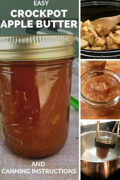 an image of crockpot apple butter and canning instructions