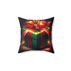 Room accents shouldn't be underrated. These beautiful indoor pillows in various sizes serve as statement pieces, creating a personalized environment. .: 100% Polyester cover .: 100% Polyester pillow included .: Double sided print .: Concealed zipper .: Note: Pre-constructed item. Size variance +/- 0.5" Gift Bow Box Christmas Throw Pillows, Pillow Christmas, Christmas Gift Box, Christmas Pillow, Scatter Cushions, Square Pillow, Throw Cushions, Statement Pieces, Decorative Throw Pillows