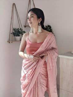 Pink Jute, Saree Wearing Styles, Saree Looks, Indian Outfits Lehenga