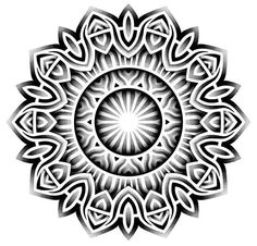 an intricate black and white design on a white background