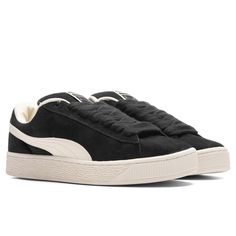 Introducing the collaboration of PUMA x PLEASURES. Founded in Los Angeles in 2015, PLEASURES is celebrated for its punk and grunge-inspired approach to contemporary fashion. This season, the styles embrace a Y2K aesthetic with a focus on technical details. The Suede XL sneakers, adorned with distinctive brand etchings, offer a throwback and exaggerated look that perfectly captures the essence of this exciting collaboration. DUE TO THE LIMITED NATURE OF THIS PRODUCT, ALL SALES ARE FINAL. THIS ITE Puma Suede, Black 13, Puma X, Y2k Aesthetic, Contemporary Fashion, Essence, Angeles, Sneakers, Black